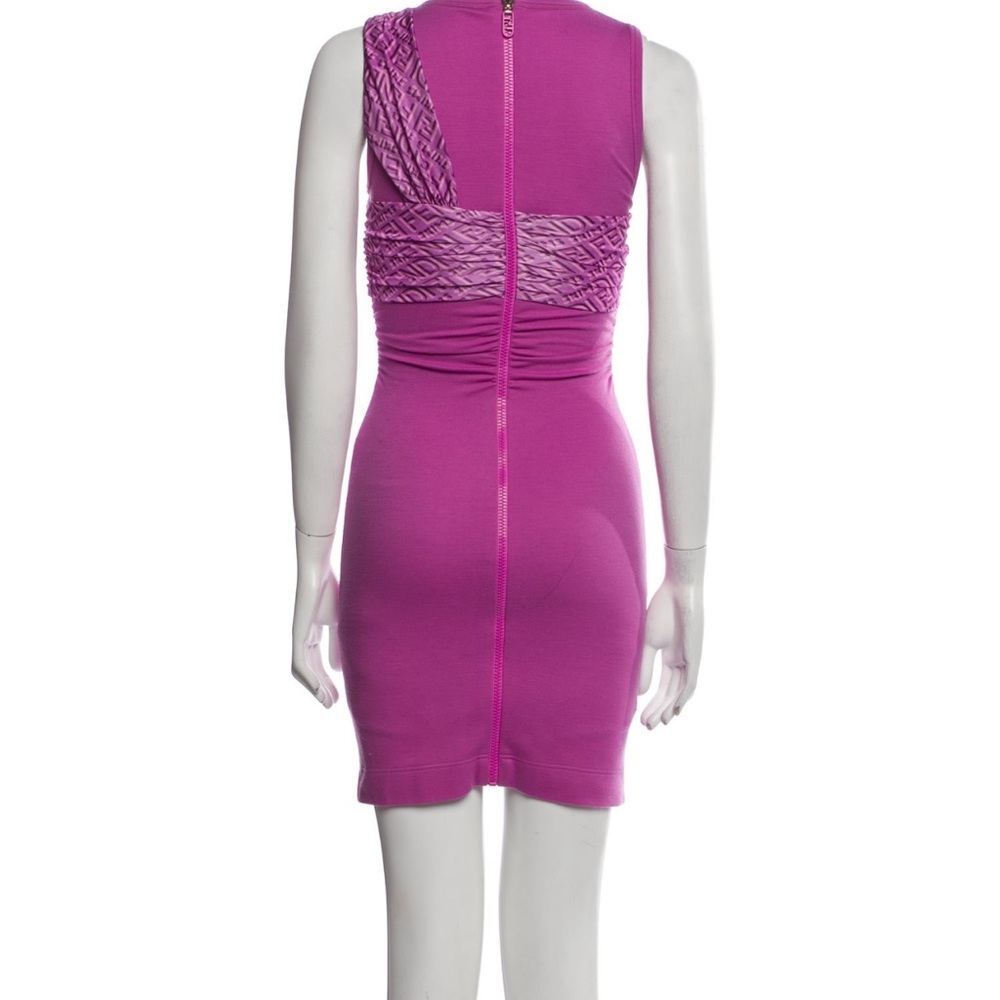 Fendi Pink Ruched Tie Front Mini Dress - Picture 3 of 5